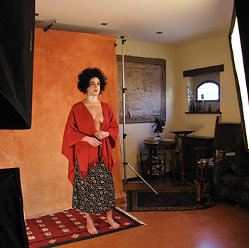 Katia psyches herself for the shoot