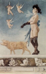 Dame au Cochon by Félicien Rops