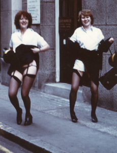 a knees up while humming the stripper’s song